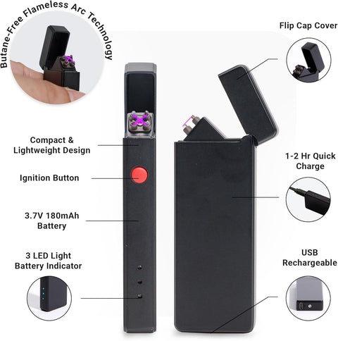 Pocket Electric Arc Lighter - Purple