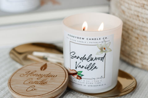 Sandalwood Vanilla Candle 8 oz by HoneydewCandleCo