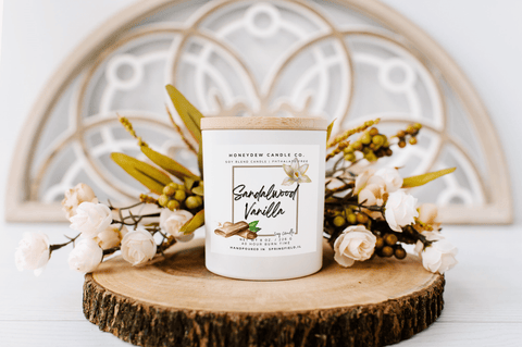 Sandalwood Vanilla Candle 8 oz by HoneydewCandleCo