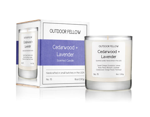 Cedarwood and Lavender Scented Candle by Outdoor Fellow