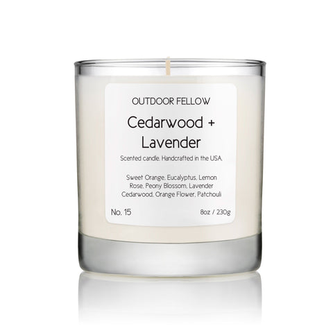 Cedarwood and Lavender Scented Candle by Outdoor Fellow