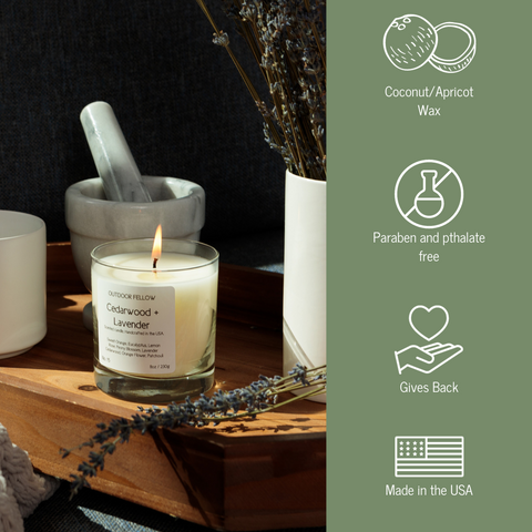 Cedarwood and Lavender Scented Candle by Outdoor Fellow