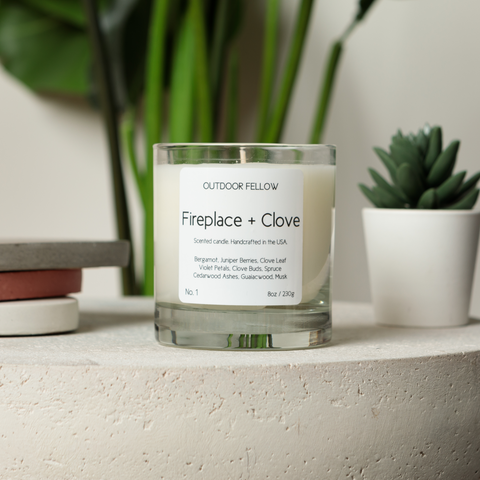 Fireplace and Clove Scented Candle by Outdoor Fellow