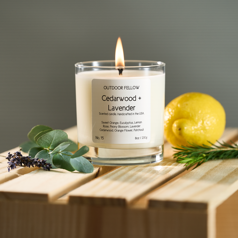 Cedarwood and Lavender Scented Candle by Outdoor Fellow