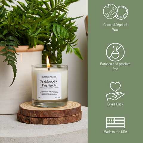 Sandalwood and Pine Needle Scented Candle by Outdoor Fellow